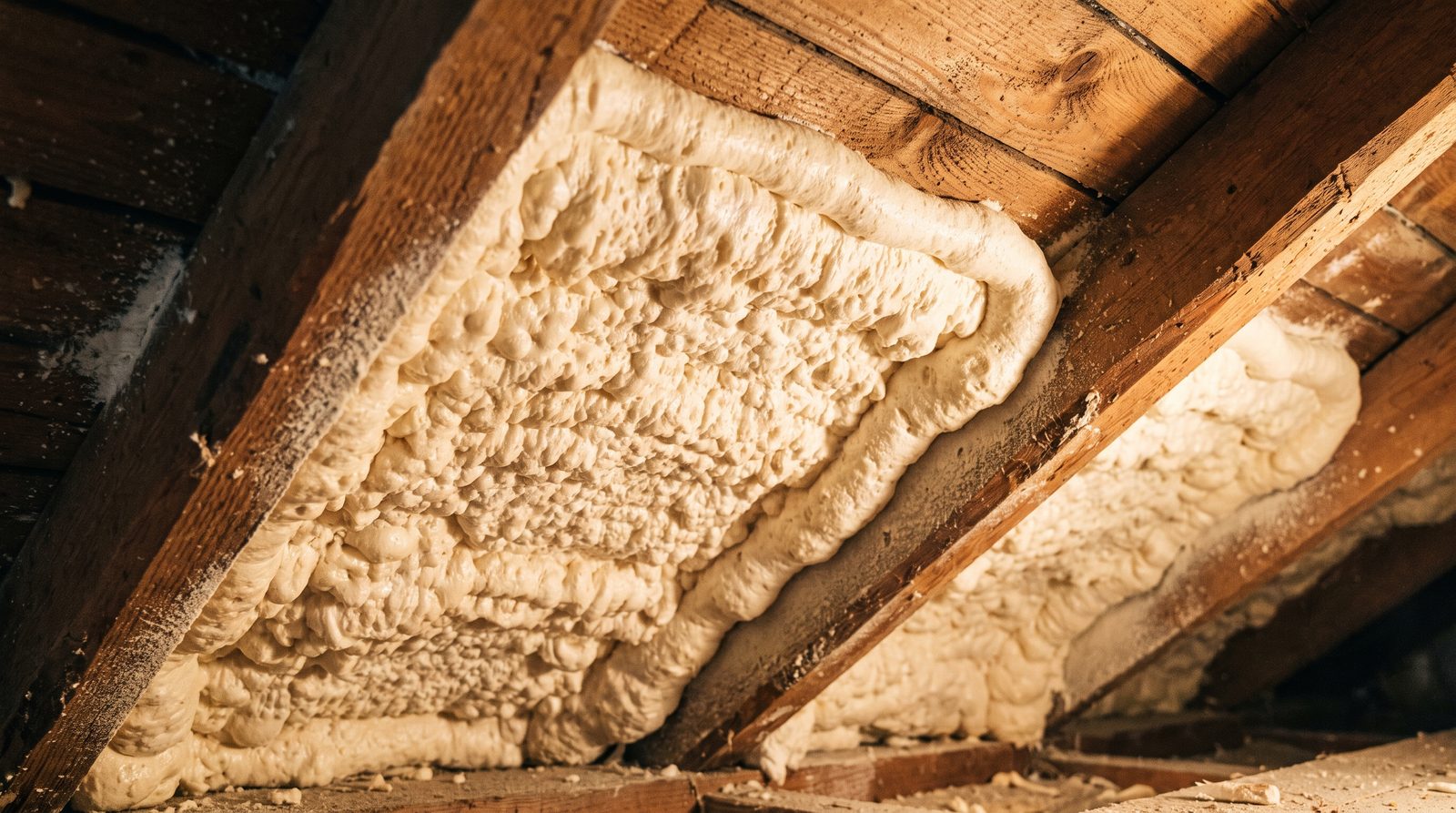 Polyuréthane giclé sous la toiture